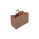 Bærepose papir brun, våtsterk, 35 x 17 x 24 cm