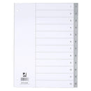 Skillekort A4 1-12 Plast grå (25 stk)